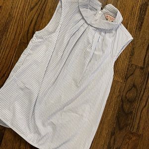 Cowl neck Oxford stripe top